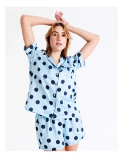 Chloe & Lola Satin Spot Sleep Set In Blue -Chloe Sales Store 943552540 3 720x928