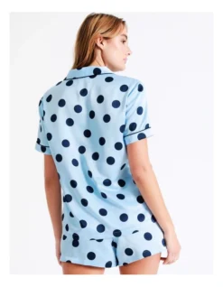 Chloe & Lola Satin Spot Sleep Set In Blue -Chloe Sales Store 943552540 6 720x928