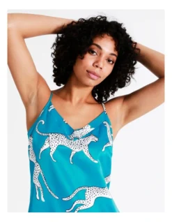 Chloe & Lola Satin Chemise In Teal -Chloe Sales Store 943553890 7 720x928