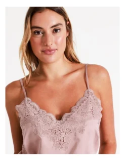 Chloe & Lola Satin Cami Lace Boxer Set In Dusty Pink -Chloe Sales Store 958165120 5 720x928
