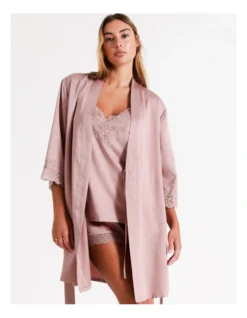 Chloe & Lola Satin Lace Robe In Dusty Pink -Chloe Sales Store 958165300 3 1 720x928