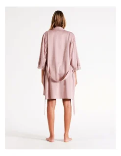 Chloe & Lola Satin Lace Robe In Dusty Pink -Chloe Sales Store 958165300 6 720x928