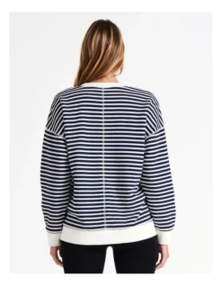 Chloe & Lola Core Logo Sweater In Navy/Ivory Stripe -Chloe Sales Store 967255570 6 720x928