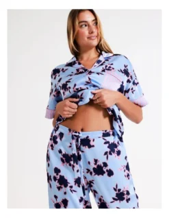 Chloe & Lola Andrea Recycled Satin 3/4 Pant In Ink Floral -Chloe Sales Store 967374460 4 1 720x928