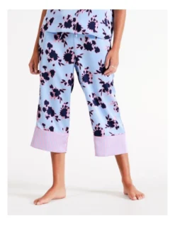 Chloe & Lola Andrea Recycled Satin 3/4 Pant In Ink Floral -Chloe Sales Store 967374460 7 720x928
