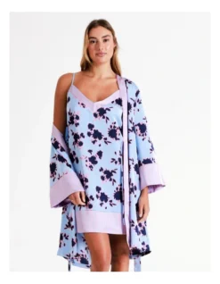 Chloe & Lola Andrea Recycled Satin Robe In Ink Floral -Chloe Sales Store 967374640 3 1 720x928