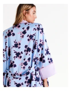 Chloe & Lola Andrea Recycled Satin Robe In Ink Floral -Chloe Sales Store 967374640 4 1 720x928