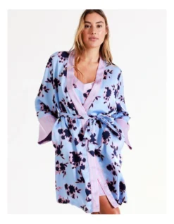 Chloe & Lola Andrea Recycled Satin Robe In Ink Floral -Chloe Sales Store 967374640 6 720x928
