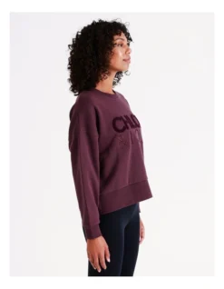 Chloe & Lola Crop Logo Sweater In Burgundy -Chloe Sales Store 968280490 968281570 6 1 720x928