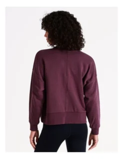 Chloe & Lola Crop Logo Sweater In Burgundy -Chloe Sales Store 968280490 968281570 7 1 720x928