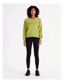 Chloe & Lola Crop Logo Sweater In Lime -Chloe Sales Store 968280490 968301910 3 720x928