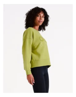 Chloe & Lola Crop Logo Sweater In Lime -Chloe Sales Store 968280490 968301910 5 720x928