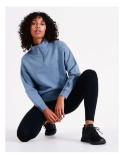 Chloe & Lola Half Zip Sweater In Blue -Chloe Sales Store 968280580 3 720x928