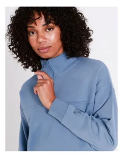 Chloe & Lola Half Zip Sweater In Blue -Chloe Sales Store 968280580 4 720x928
