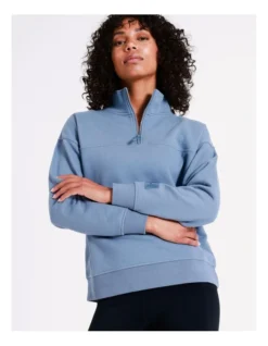 Chloe & Lola Half Zip Sweater In Blue -Chloe Sales Store 968280580 7 720x928