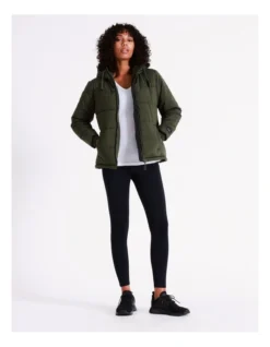 Chloe & Lola Hooded Puffa Jacket In Khaki -Chloe Sales Store 968281030 968305510 3 720x928