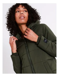 Chloe & Lola Hooded Puffa Jacket In Khaki -Chloe Sales Store 968281030 968305510 5 720x928