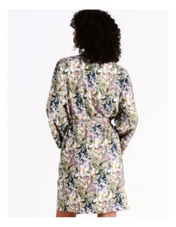 Chloe & Lola Botanical Gardens Ecovero Viscose Long Sleeve Robe In Cream Botanical -Chloe Sales Store 976499470 6 720x928
