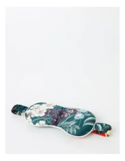 Chloe & Lola Botanical Gardens Recycled Satin Eye Mask In Teal Botanical